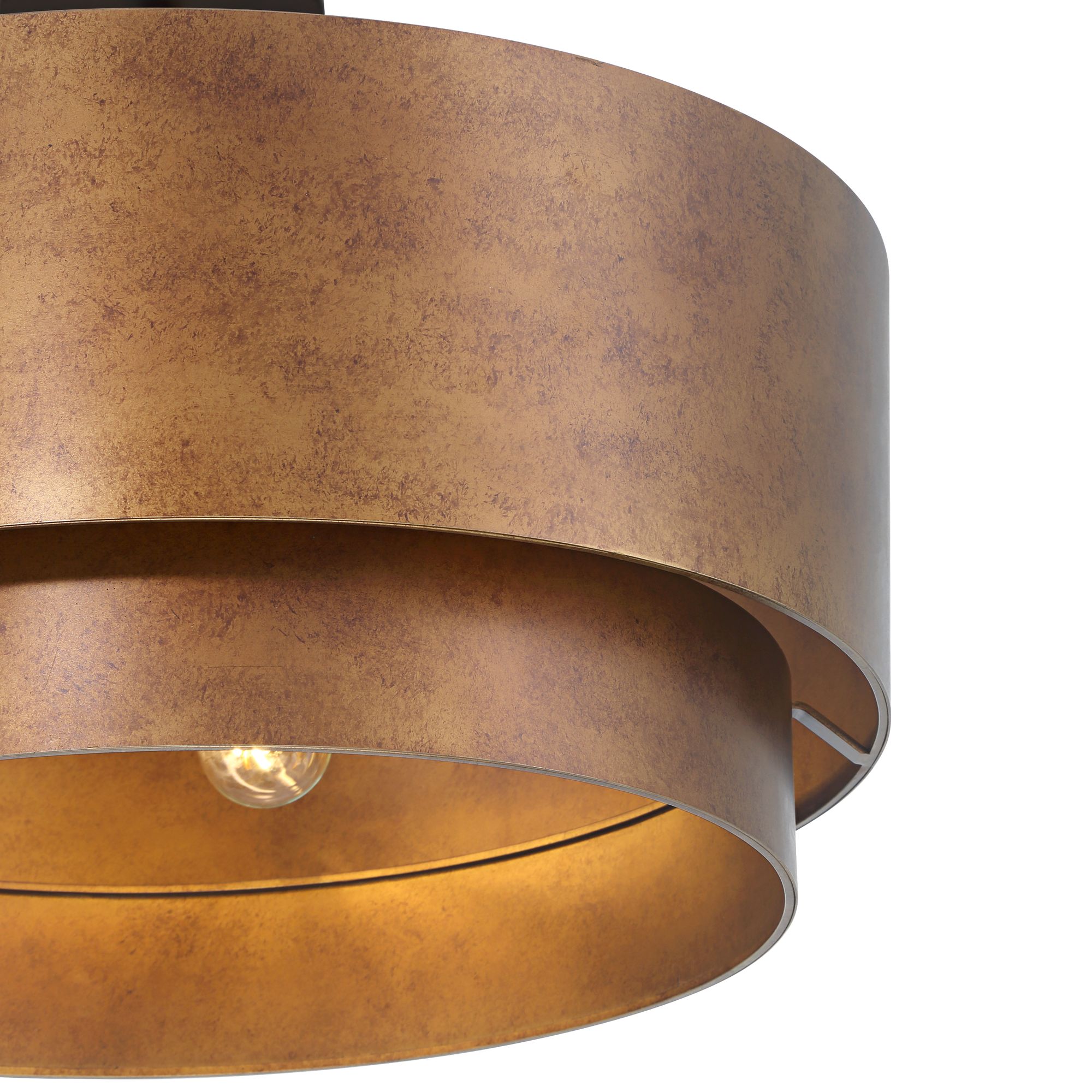 Image 4 Possini Euro Julian 22" Rustic Bronze Metal Drum 4-Light Ceiling Light more views