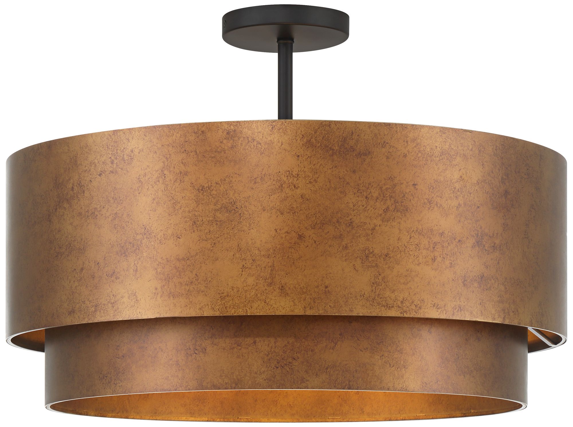 Image 6 Possini Euro Julian 22" Rustic Bronze Metal Drum 4-Light Ceiling Light more views