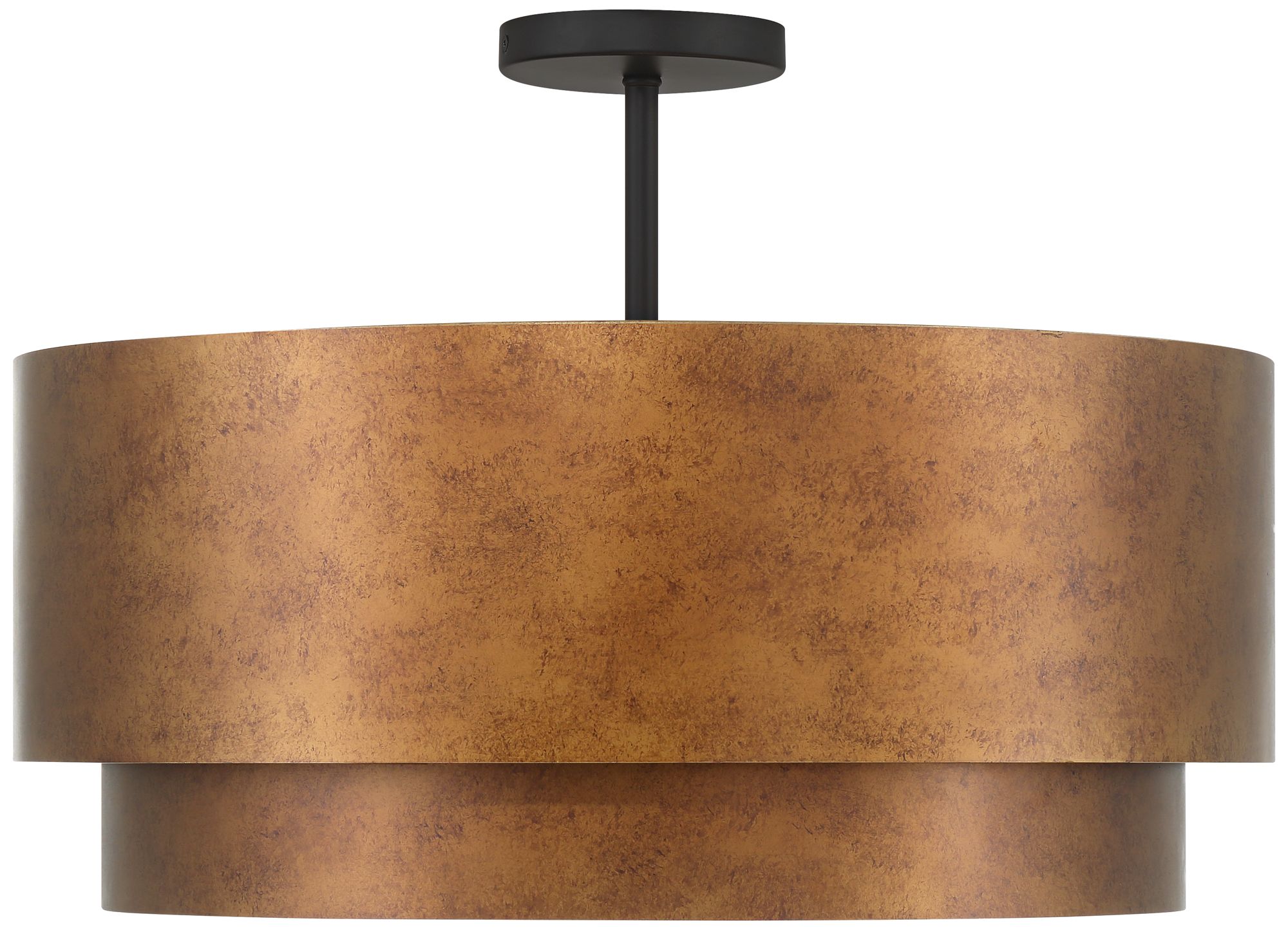 Image 7 Possini Euro Julian 22" Rustic Bronze Metal Drum 4-Light Ceiling Light more views