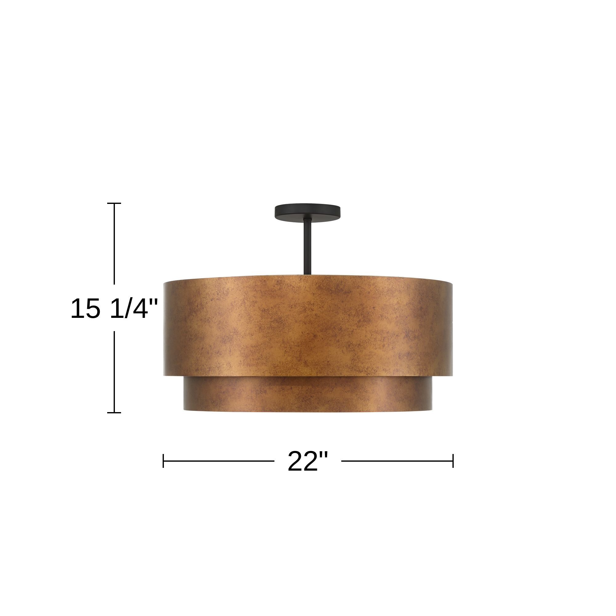 Possini Euro Julian 22" Rustic Bronze Metal Drum 4-Light Ceiling Light in scene