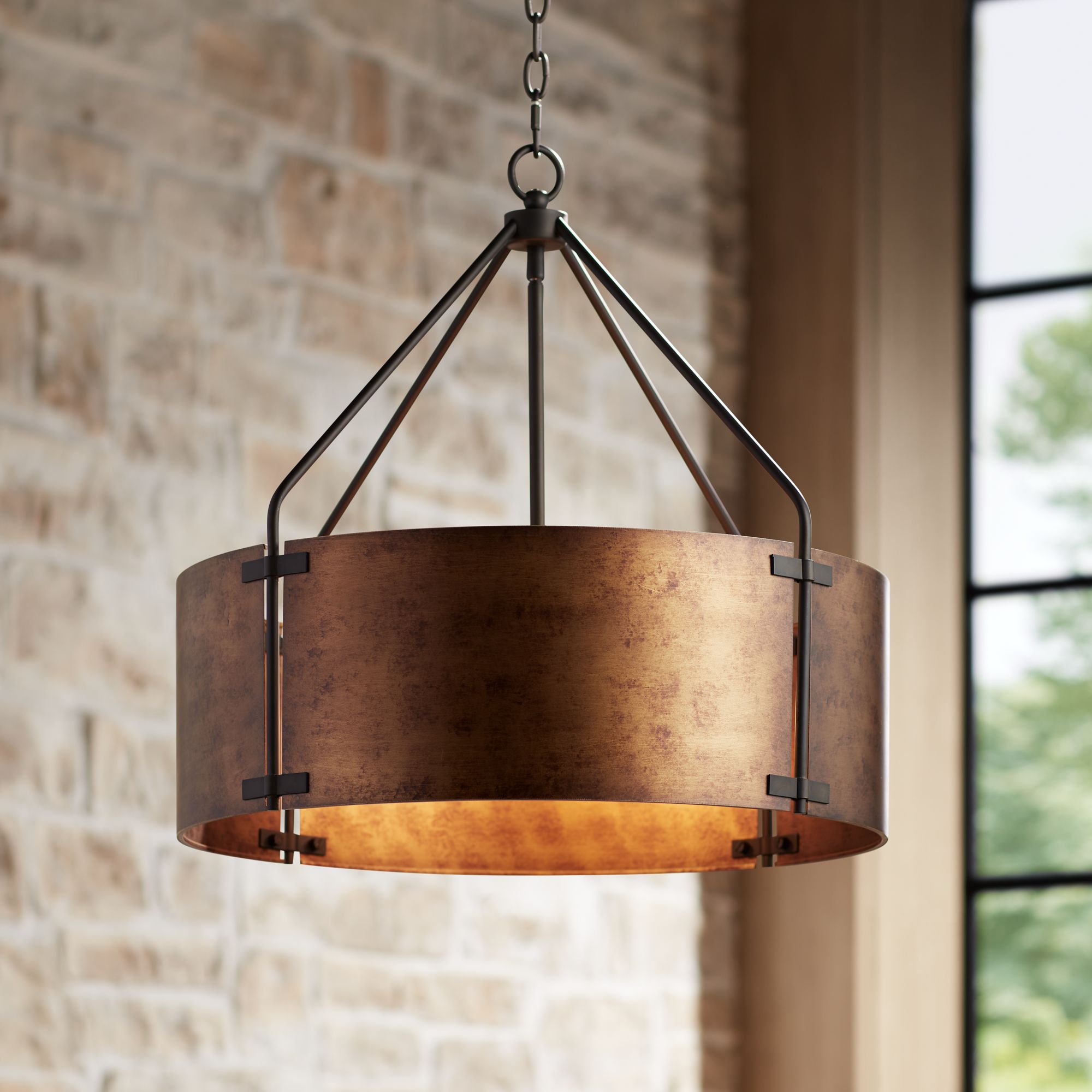 rustic drum chandelier