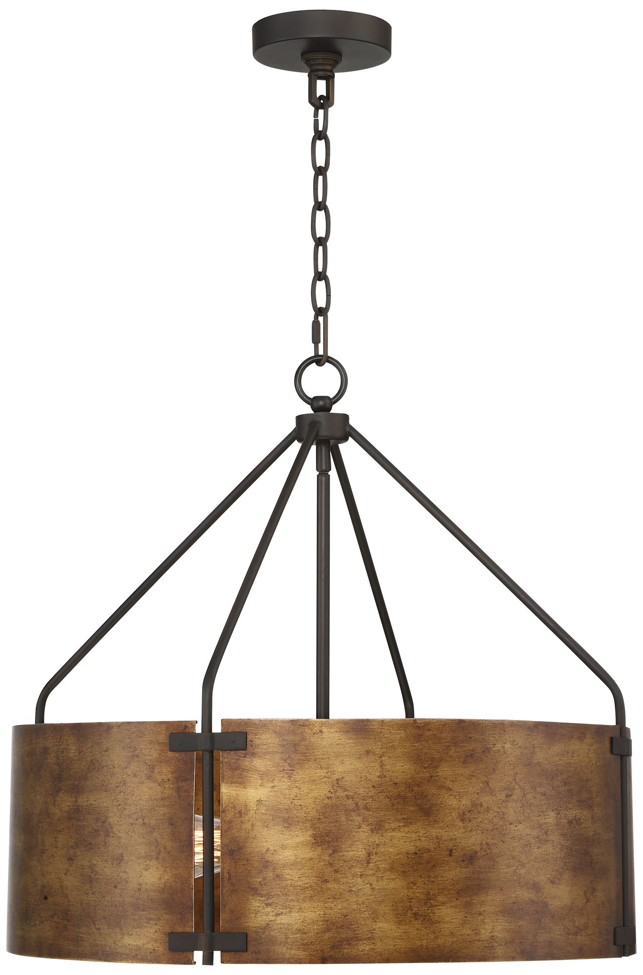 Watch A Video About the Possini Euro Julian Rustic Bronze Metal Drum Pendant Light