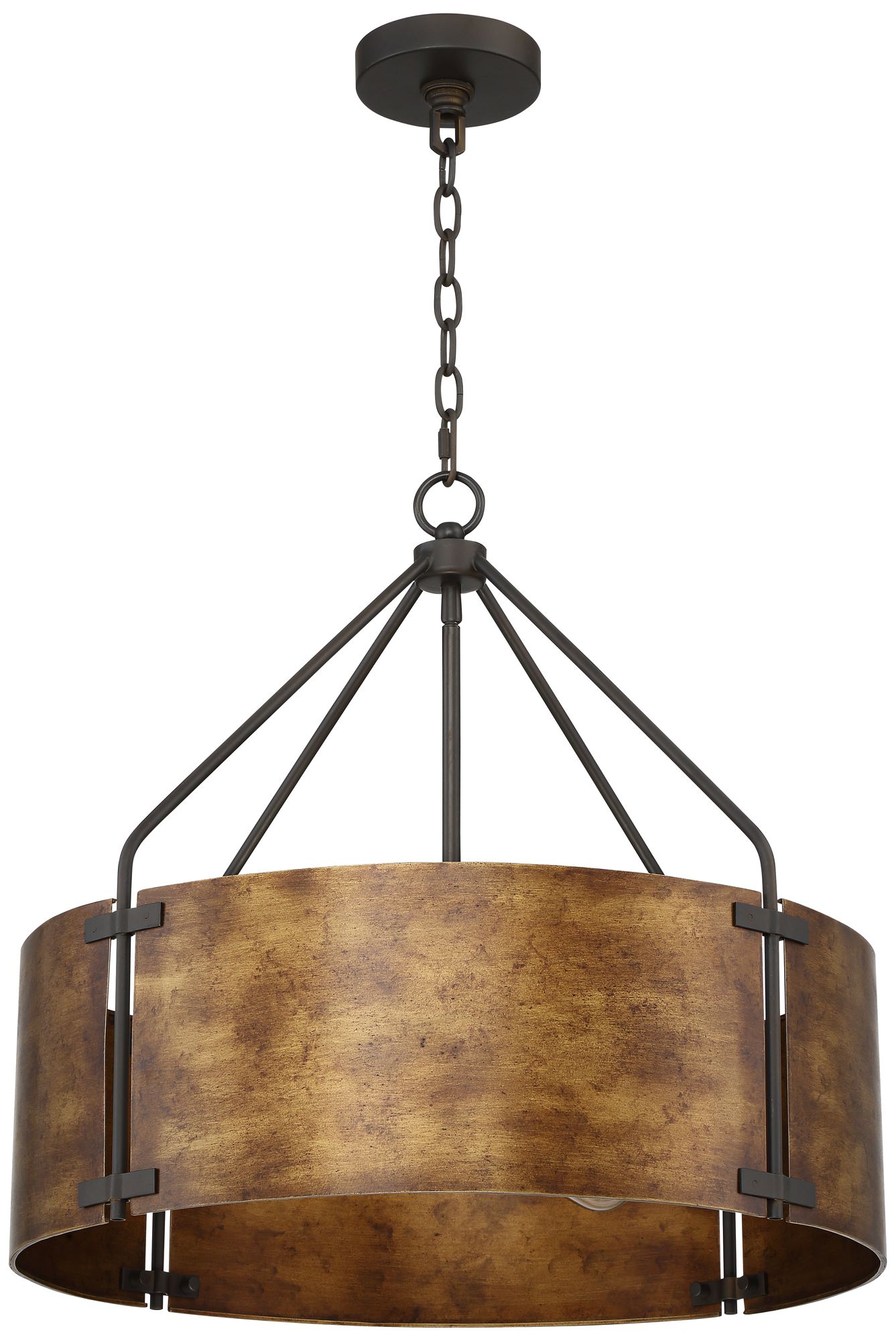 Watch A Video About the Possini Euro Julian Rustic Bronze Metal Drum Pendant Light