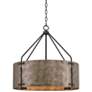 4_Possini Euro Julian 22" Wide Rustic Silver Metal Drum Pendant Light