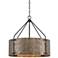 Possini Euro Julian 22" Wide Rustic Silver Metal Drum Pendant Light