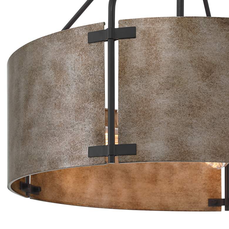 Image 4 Possini Euro Julian 22" Wide Rustic Silver Metal Drum Pendant Light more views