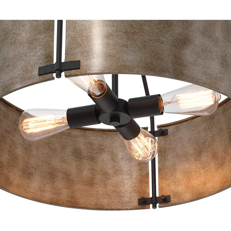 Image 5 Possini Euro Julian 22" Wide Rustic Silver Metal Drum Pendant Light more views