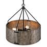 7_Possini Euro Julian 22" Wide Rustic Silver Metal Drum Pendant Light more views