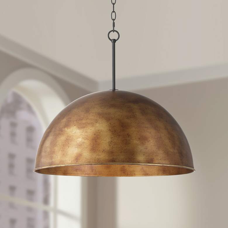 Image 1 Possini Euro Julian 24"W Rustic Bronze 4-Light Dome Pendant