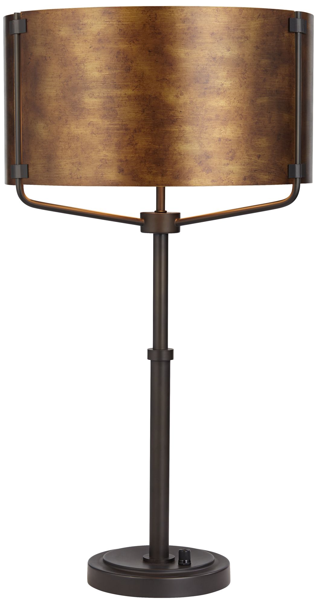 Image 2 Possini Euro Julian 28" High Rustic Bronze Metal 2-Light Table Lamp