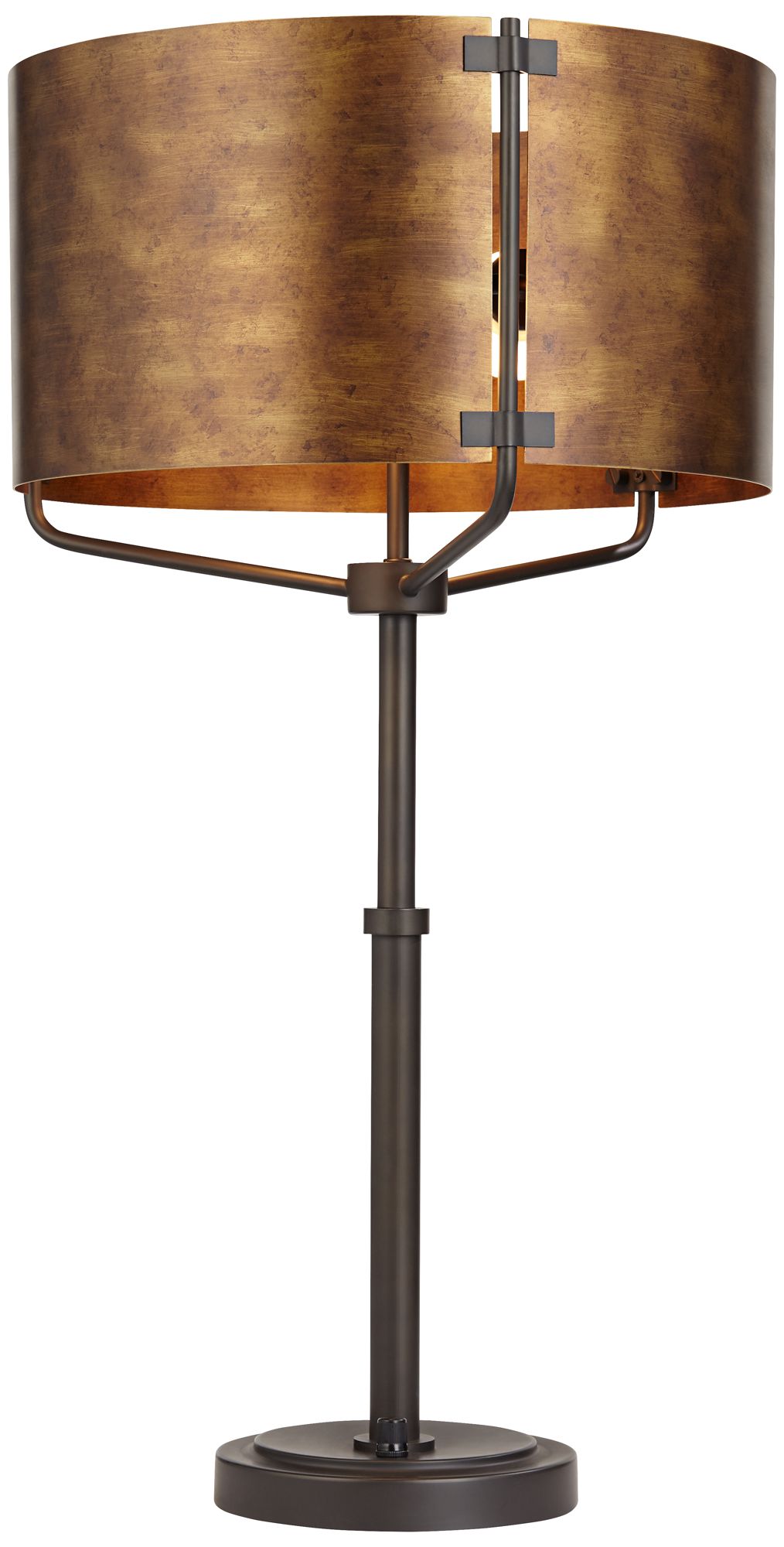Possini Euro Julian 28" High Rustic Bronze Metal 2-Light Table Lamp