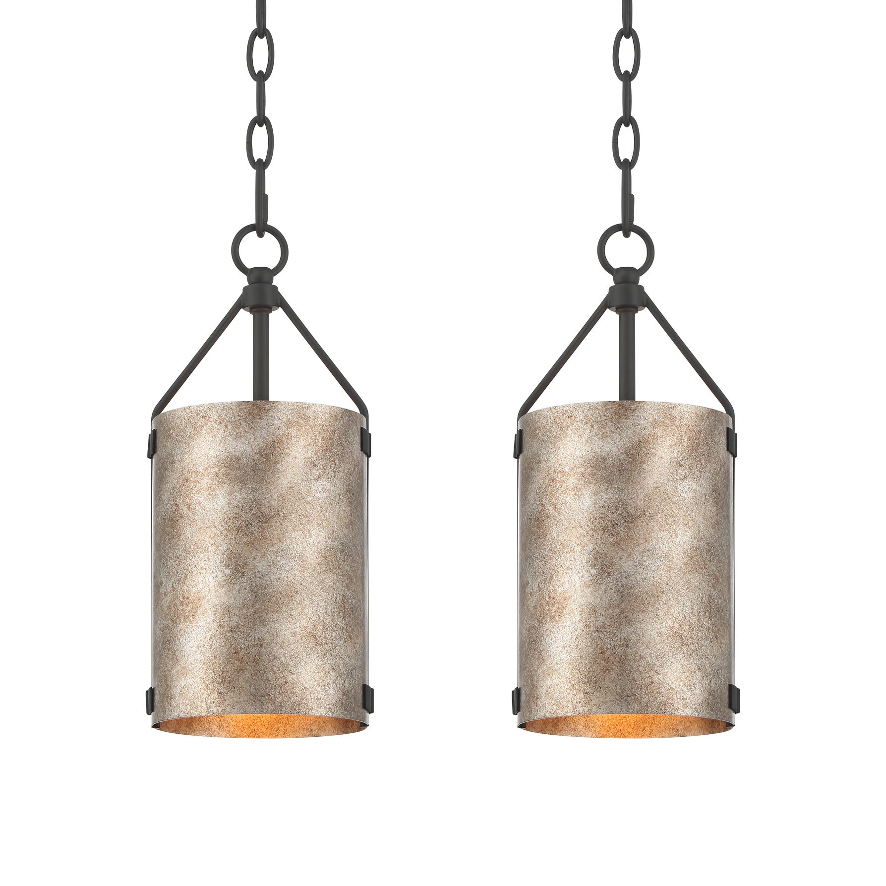 Thumbnail2 of Possini Euro Julian 5 3/4"W Rustic Silver Metal Mini Pendant Set of 2