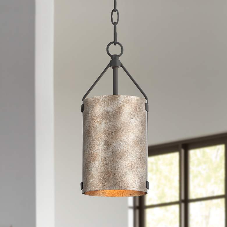 Image 1 Possini Euro Julian 5 3/4"W Rustic Silver Metal Mini Pendant