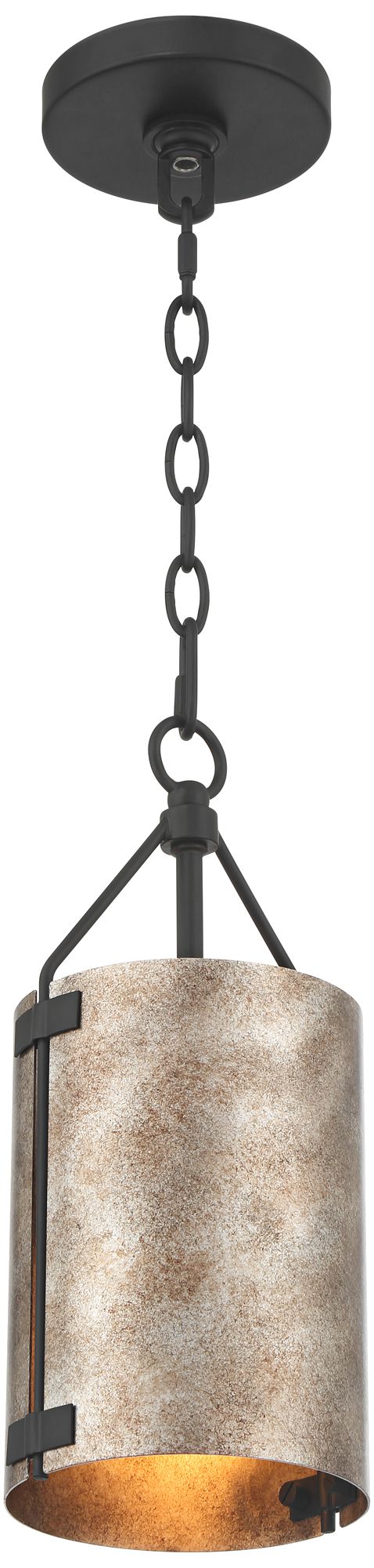 Possini Euro Julian 5 3/4"W Rustic Silver Metal Mini Pendant in scene