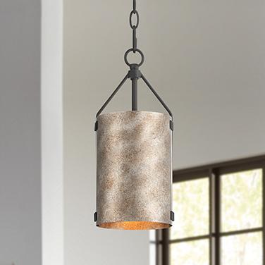 Possini Euro Julian 5 3/4"W Rustic Silver Metal Mini Pendant