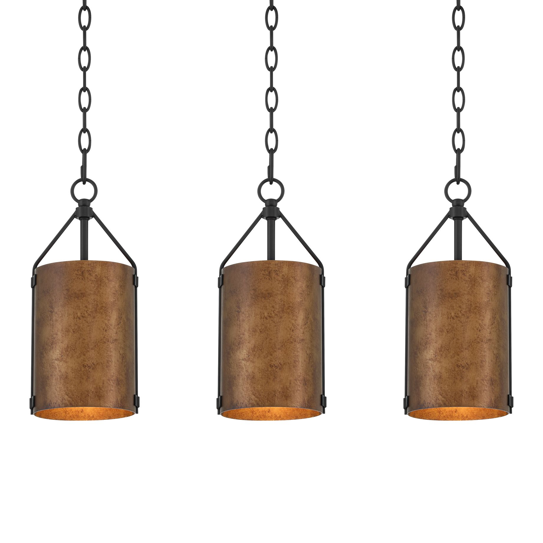 Image 3 Possini Euro Julian 6" Wide Rustic Bronze Mini Pendant Set of 3