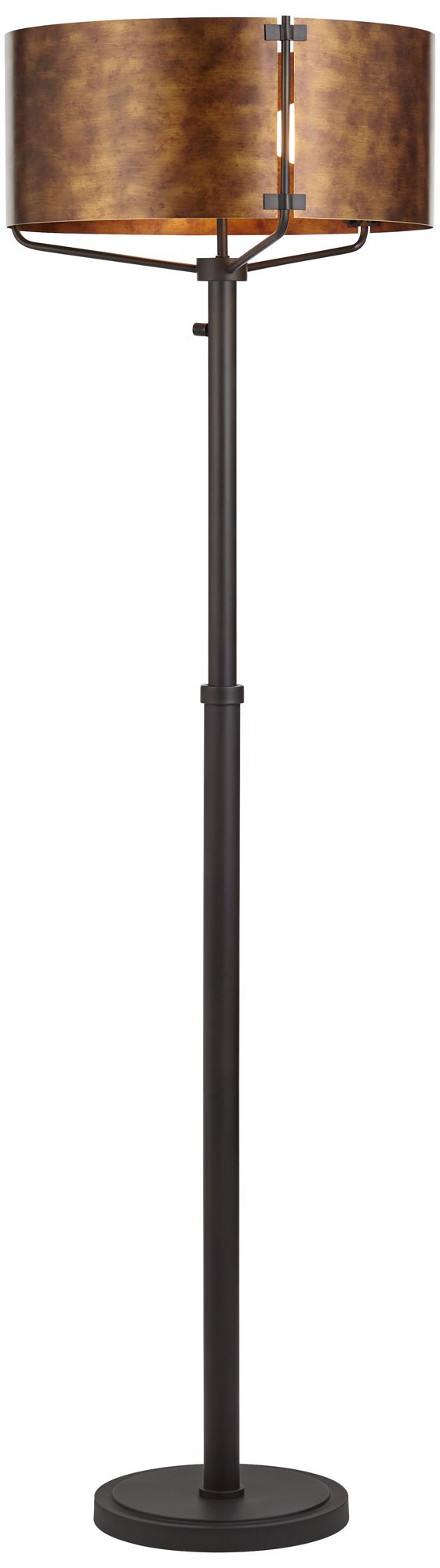 Possini Euro Julian 64" High Rustic Bronze Metal 2-Light Floor Lamp