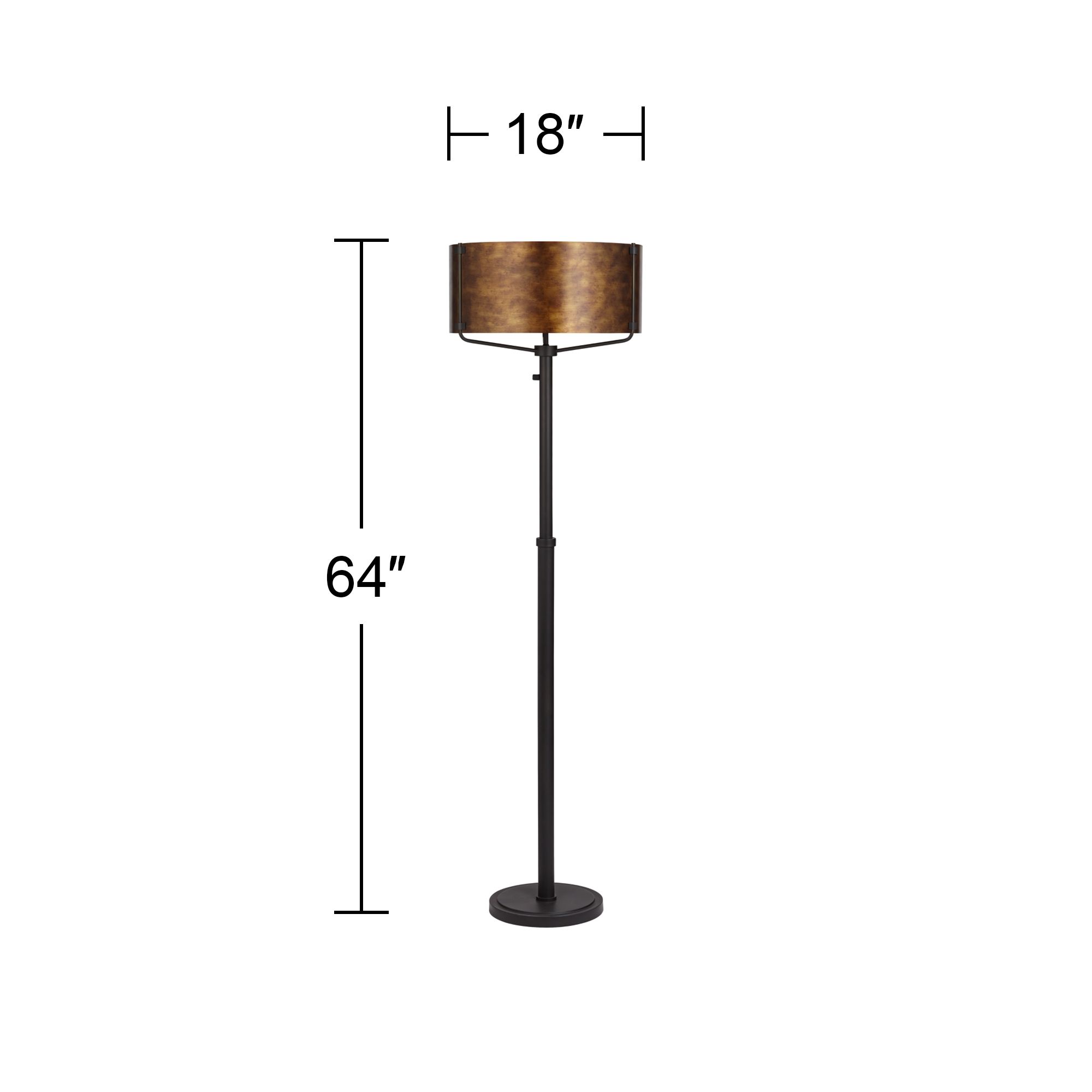 Possini Euro Julian 64" High Rustic Bronze Metal 2-Light Floor Lamp