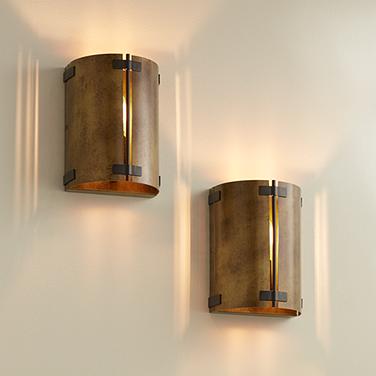 Possini Euro Julian 8 1/4"H Rustic Bronze Metal Wall Sconce Set of 2