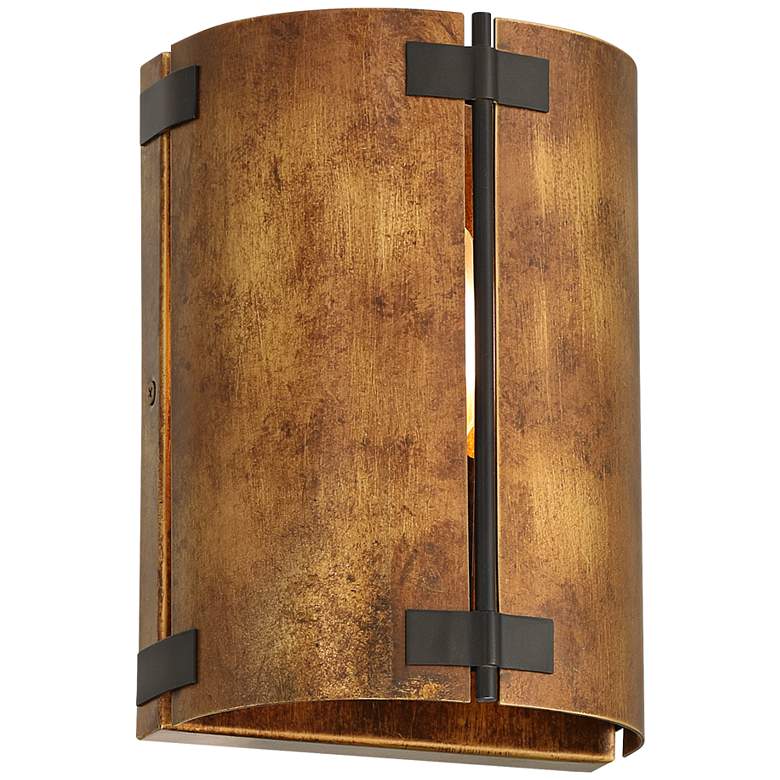 Image 6 Possini Euro Julian 8 1/4"H Rustic Bronze Metal Wall Sconce Set of 2 more views