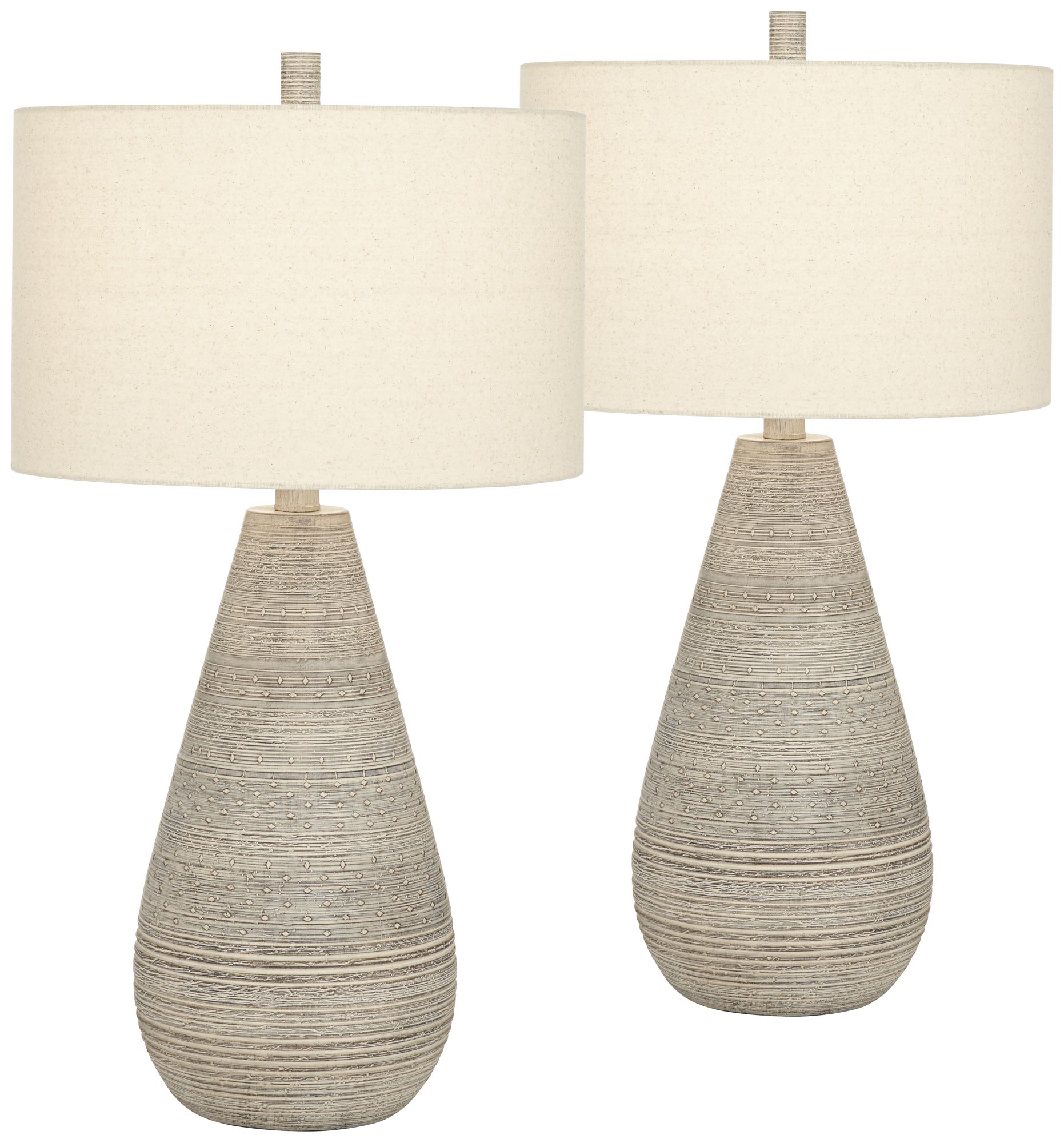 Image 2 Possini Euro Julio 30" Natural Gray Modern Vase Table Lamps Set of 2