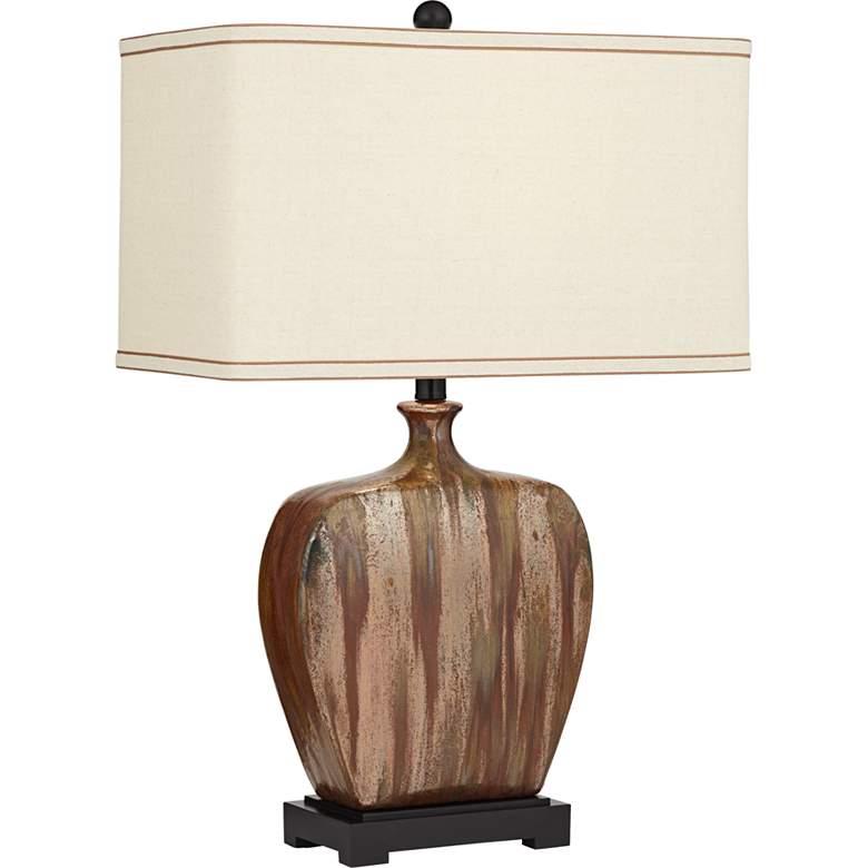 Image 2 Possini Euro Julius 27" Copper Drip Ceramic Table Lamp with USB Dimmer