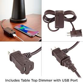 Image5 of Possini Euro Julius 27" Copper Drip Ceramic Table Lamp with USB Dimmer more views