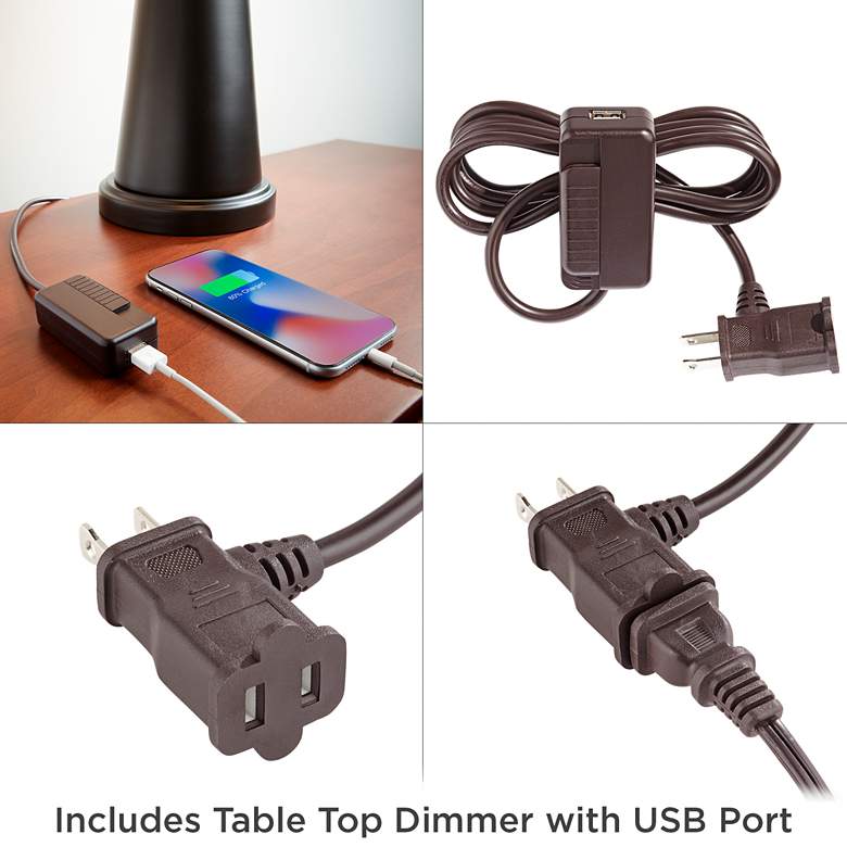 Image 5 Possini Euro Julius 27" Copper Drip Ceramic Table Lamp with USB Dimmer more views