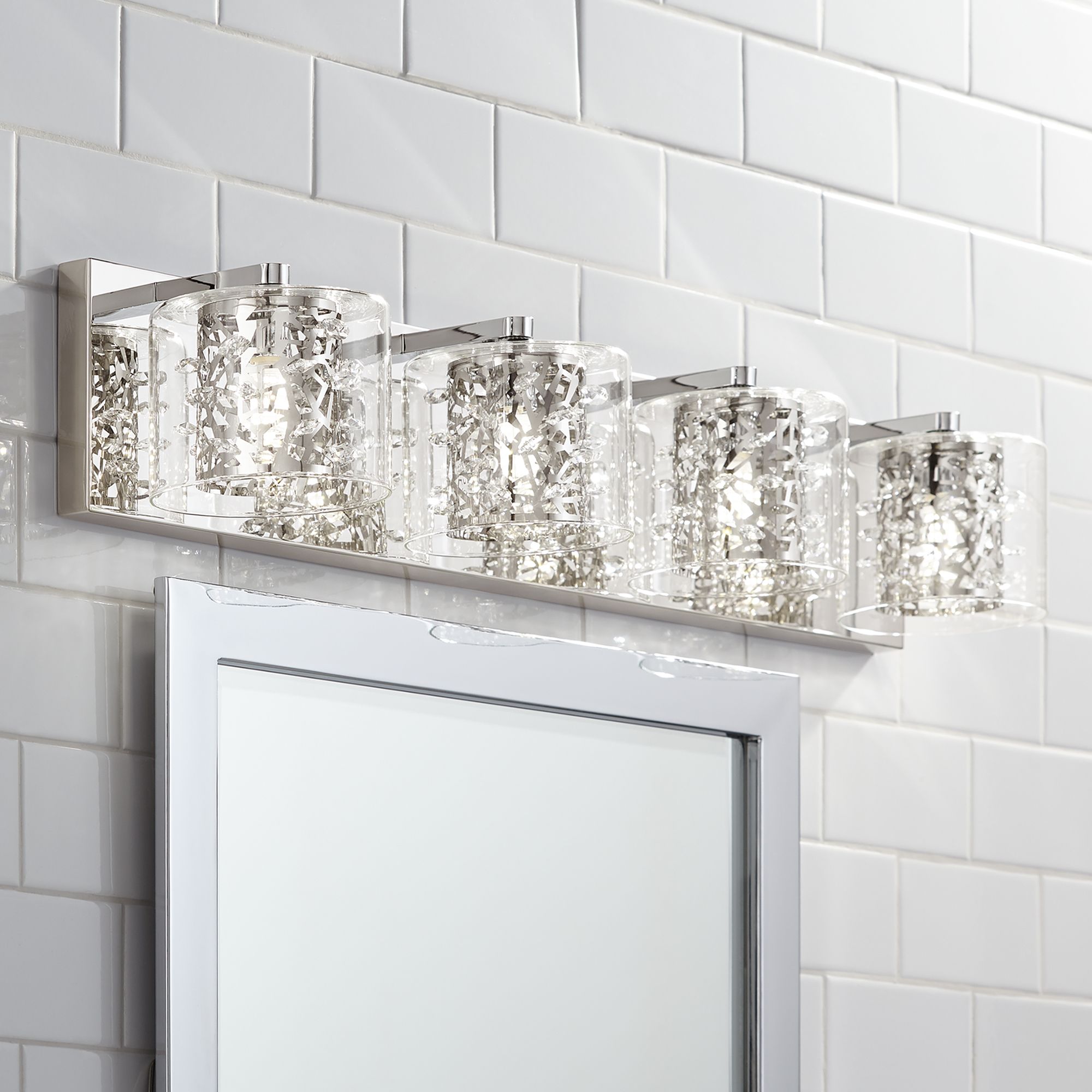 led chrome bathroom sconces