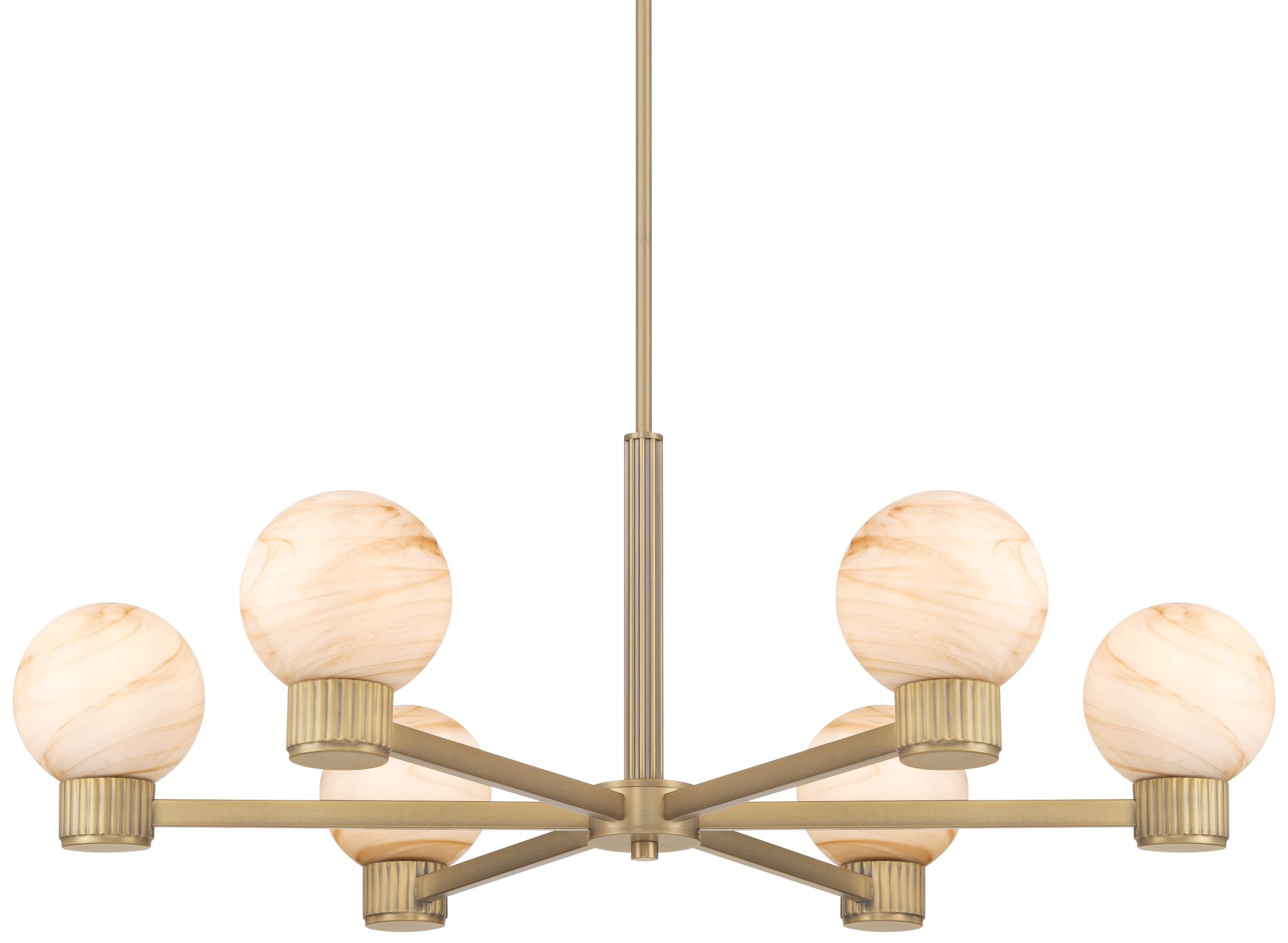 Image 3 Possini Euro Jupiter 36"W Brass and Glass 6-Light Chandelier