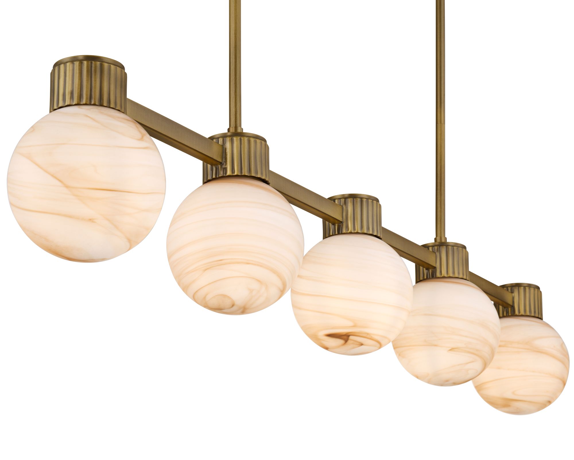 Image 4 Possini Euro Jupiter 45"W Brass and Glass 5-Light Linear Chandelier more views
