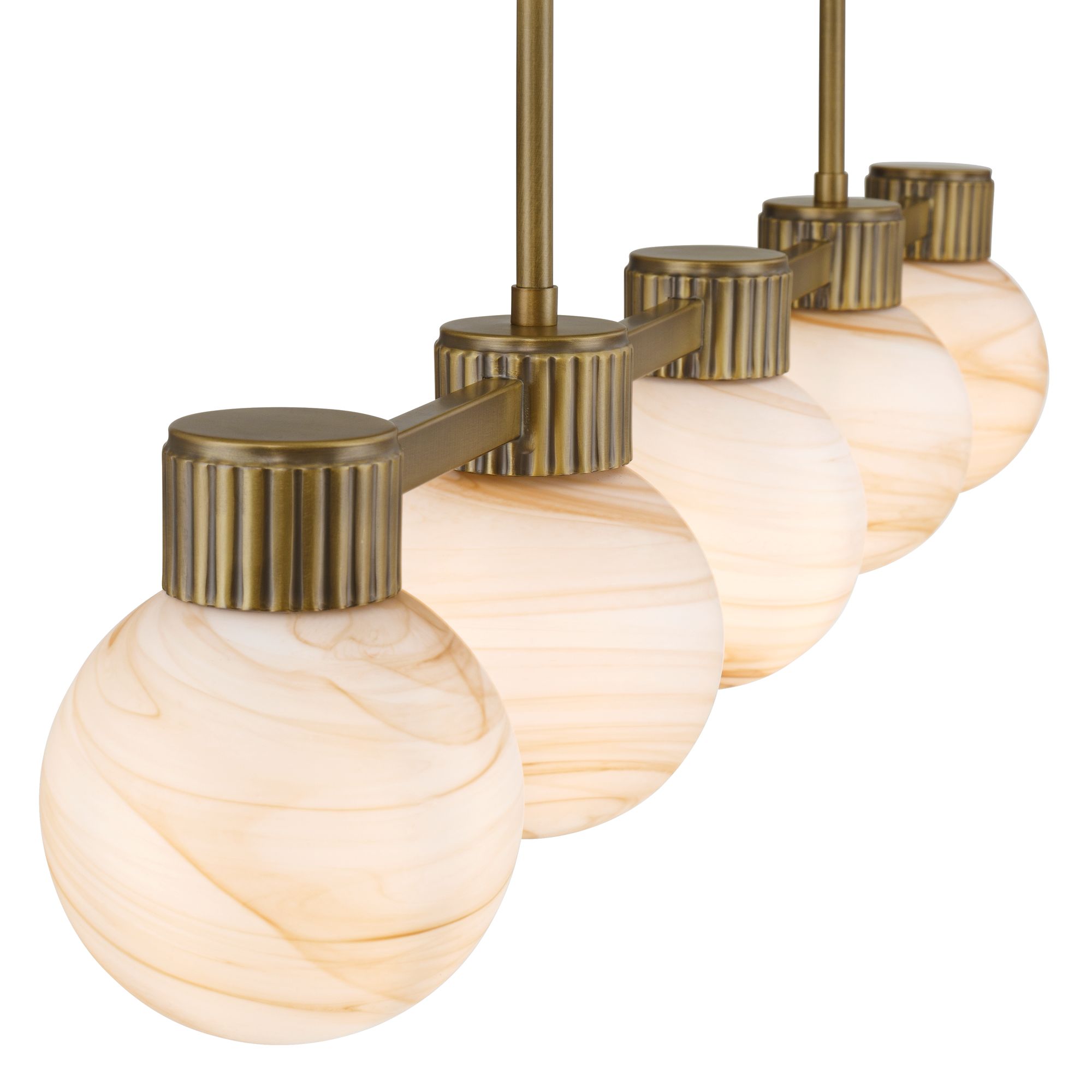Image 5 Possini Euro Jupiter 45"W Brass and Glass 5-Light Linear Chandelier more views