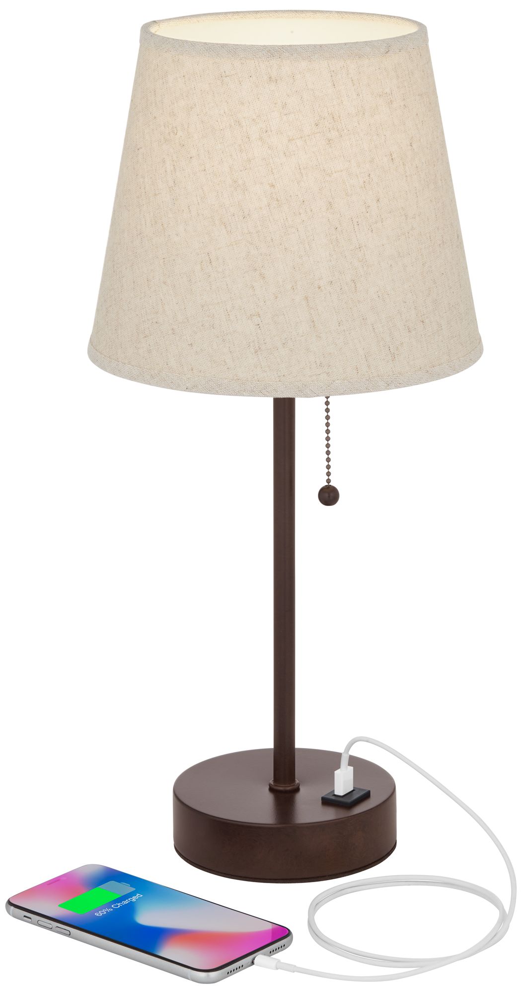 Image 3 Possini Euro Justin 18 1/4" High Bronze USB Table Lamps Set of 2 more views