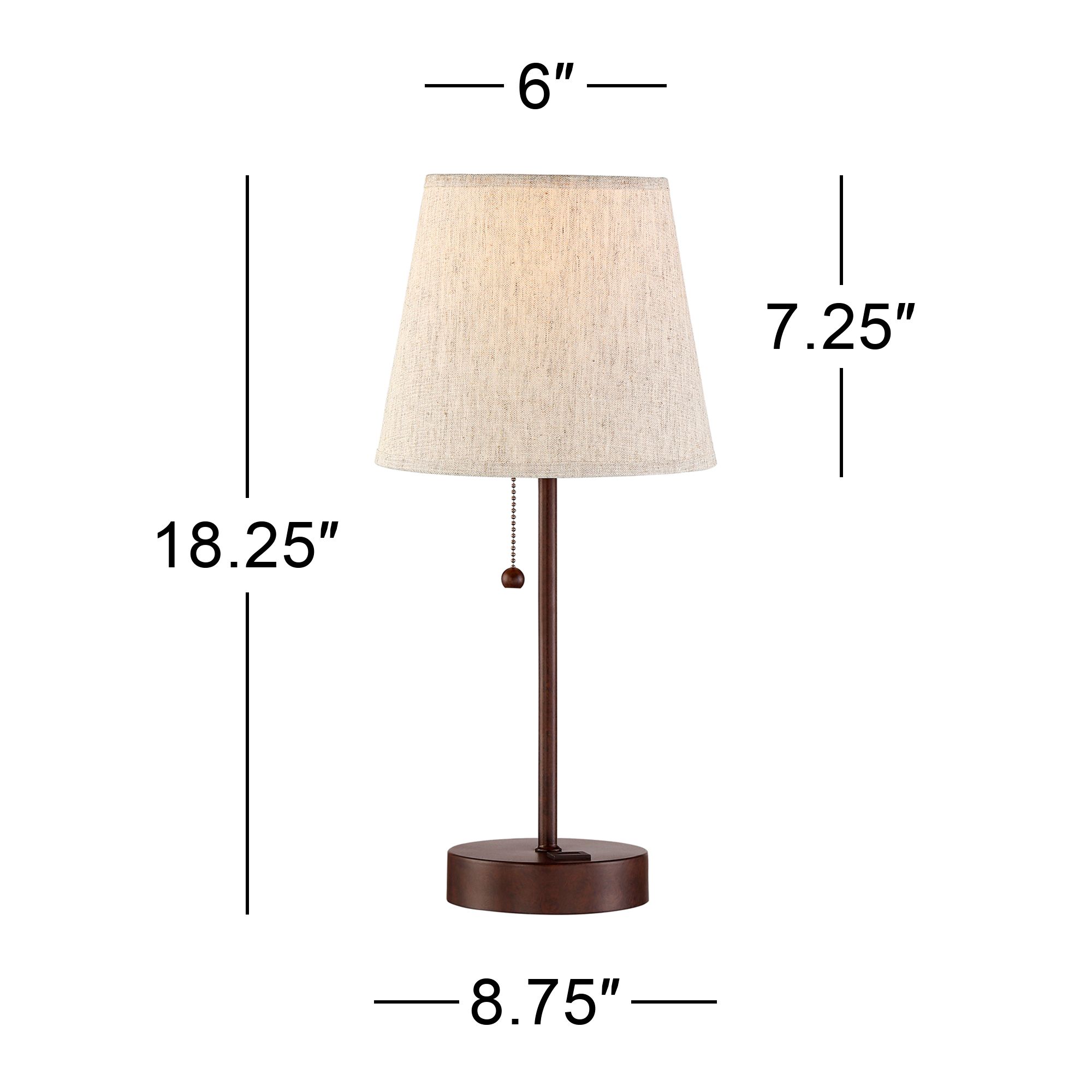 Possini Euro Justin 18 1/4" High Bronze USB Table Lamps Set of 2