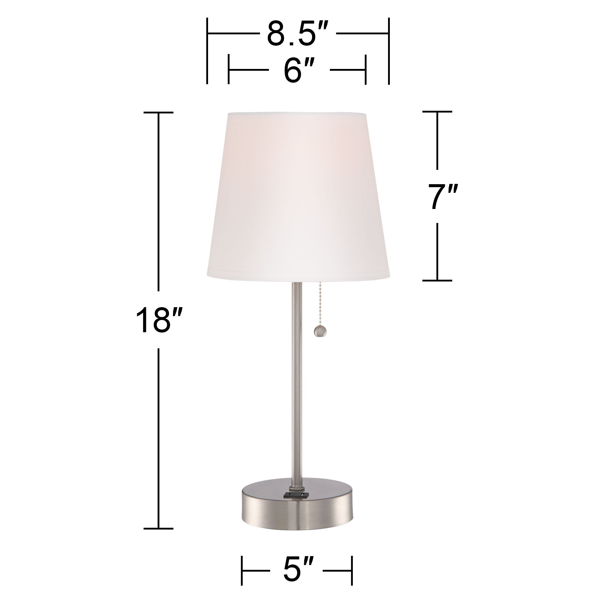 Possini Euro Justin 18" Metal Accent USB Lamps Set of 2 with Dimmers