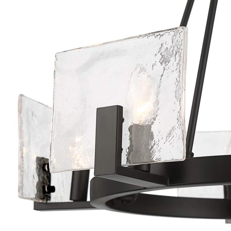 Image 4 Possini Euro Kahai 22 1/4" Wide Black and Glass Panel Ring Chandelier more views