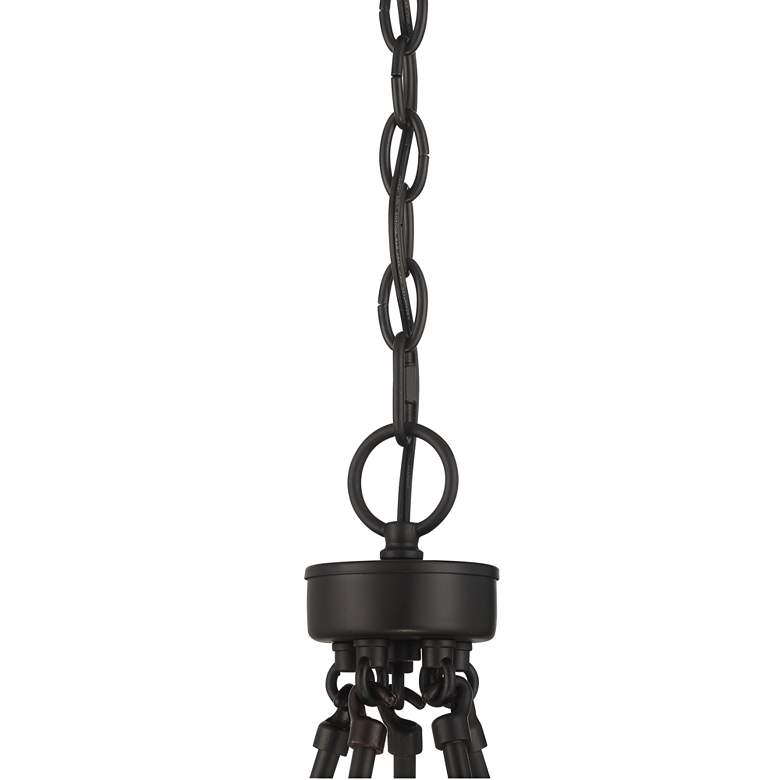 Image 5 Possini Euro Kahai 22 1/4" Wide Black and Glass Panel Ring Chandelier more views
