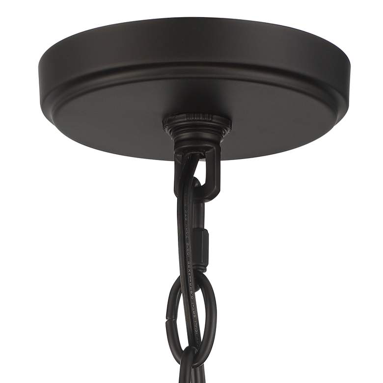 Image 6 Possini Euro Kahai 22 1/4" Wide Black and Glass Panel Ring Chandelier more views