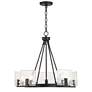 7_Possini Euro Kahai 22 1/4" Wide Black and Glass Panel Ring Chandelier more views