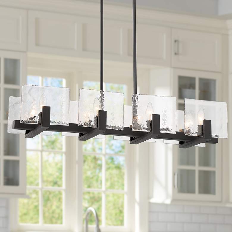 Image 1 Possini Euro Kahai 32 1/4"W Black 8-Light Island Chandelier