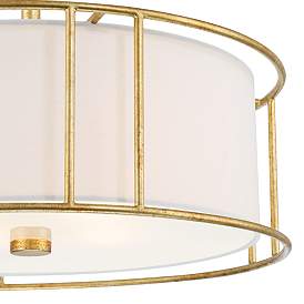 Image3 of Possini Euro Kahna 20" Wide Painted Gold Drum Pendant Light more views