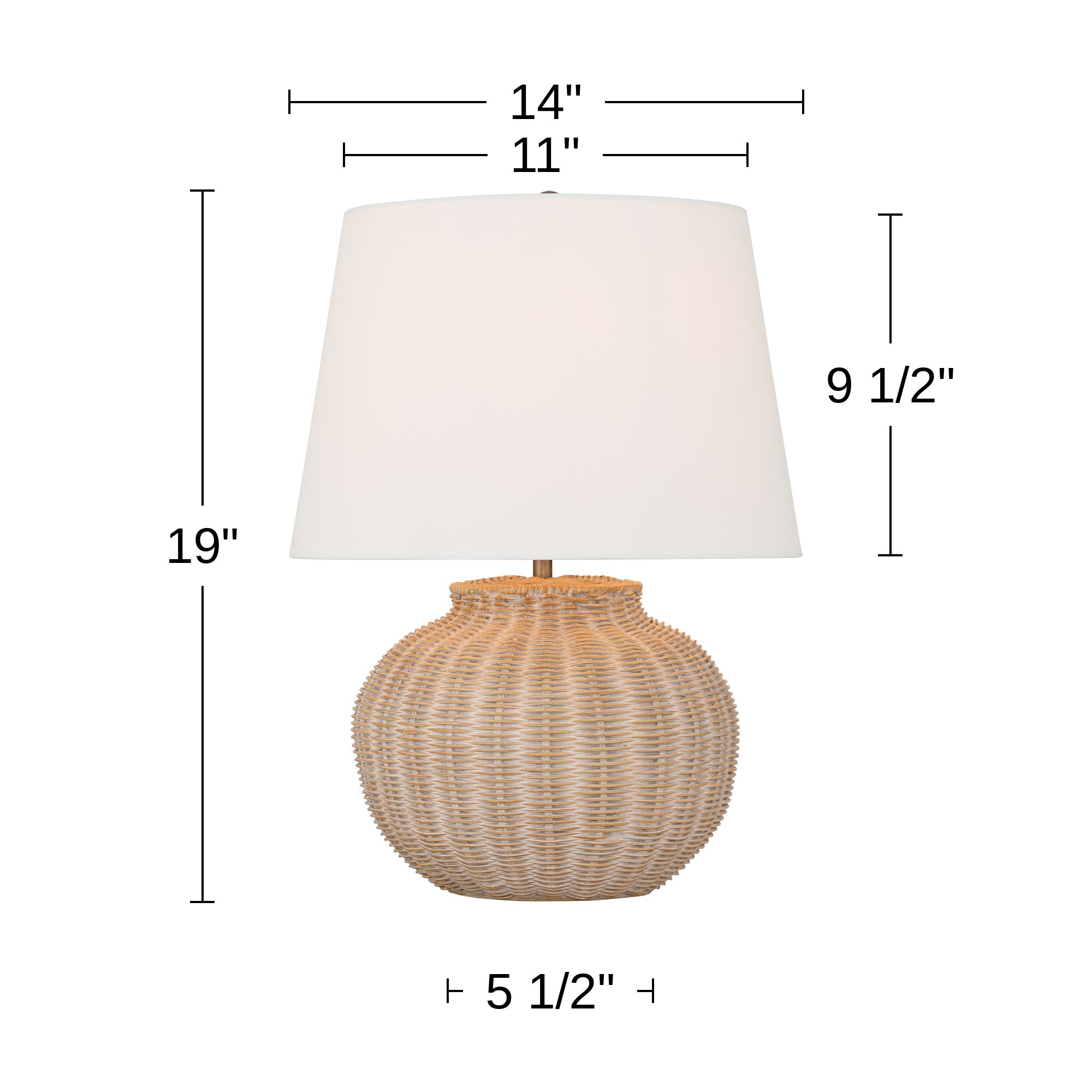 Possini Euro Kai 19" High Natural Rattan Pot Design Accent Table Lamp in scene