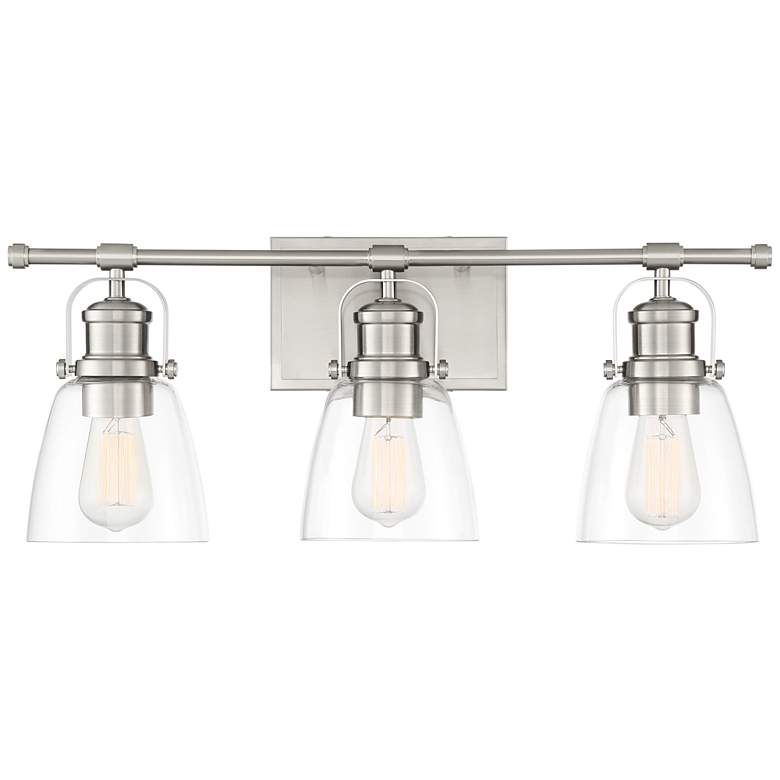 Image 2 Possini Euro Kalen 23 1/2" Wide 3-Light Brushed Nickel Bath Light