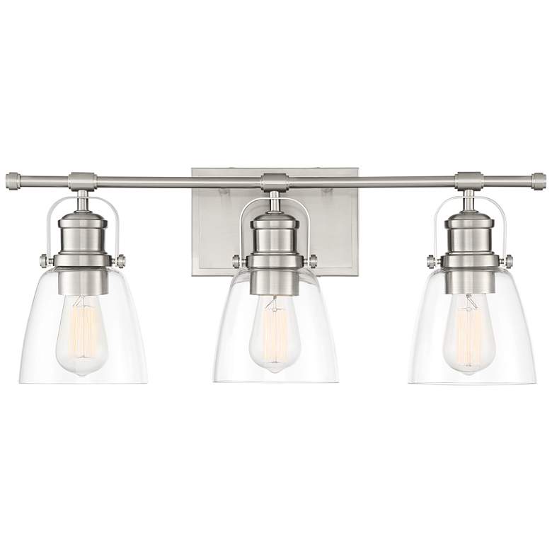 Image 2 Possini Euro Kalen 23 1/2 inch Wide 3-Light Brushed Nickel Bath Light