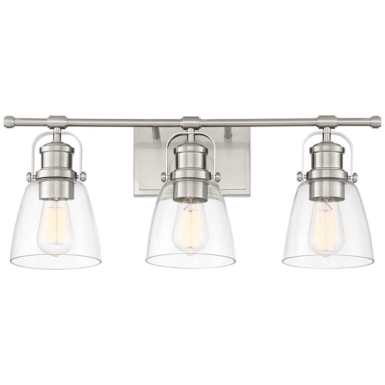 Image 4 Possini Euro Kalen 23 1/2" Wide 3-Light Brushed Nickel Bath Light more views