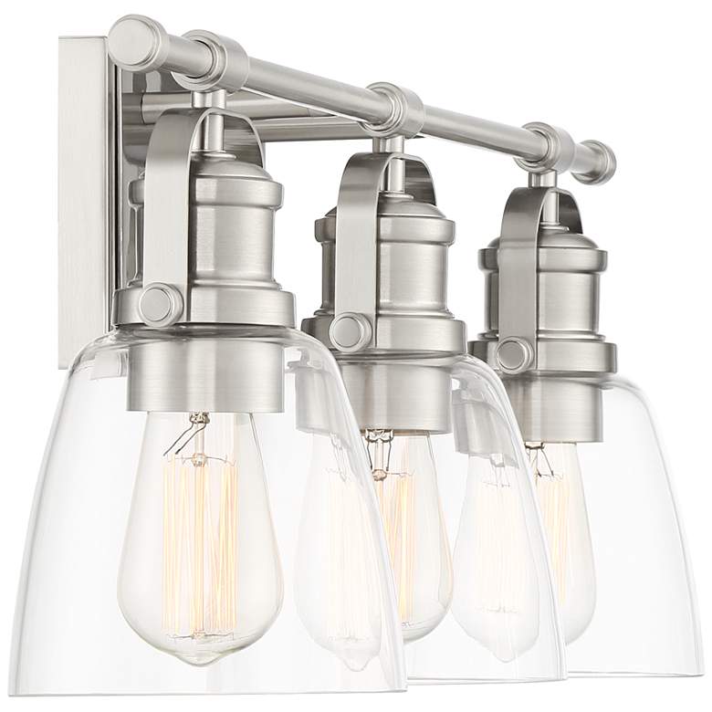 Image 6 Possini Euro Kalen 23 1/2" Wide 3-Light Brushed Nickel Bath Light more views