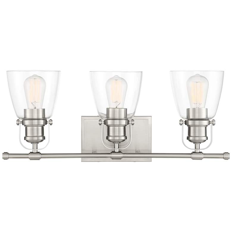 Image 7 Possini Euro Kalen 23 1/2" Wide 3-Light Brushed Nickel Bath Light more views