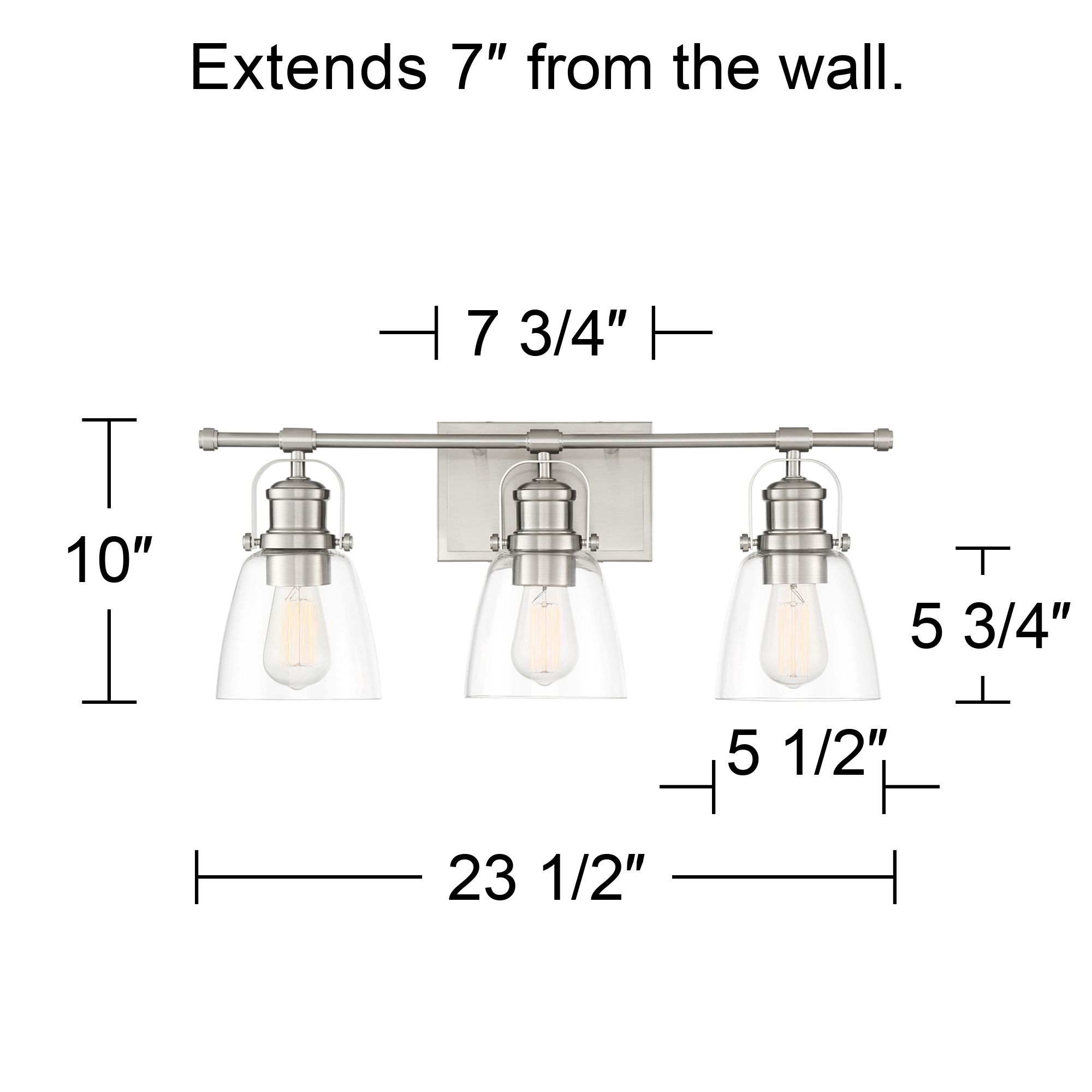 Possini Euro Kalen 23 1/2" Wide 3-Light Brushed Nickel Bath Light