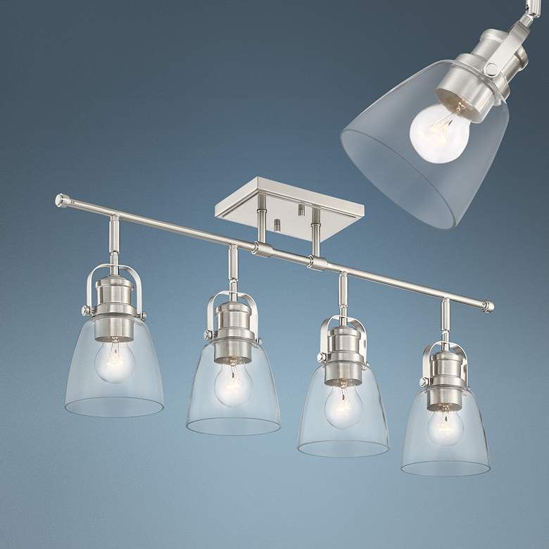 Image 1 Possini Euro Kalen 4-Light Brushed Nickel Track Fixture