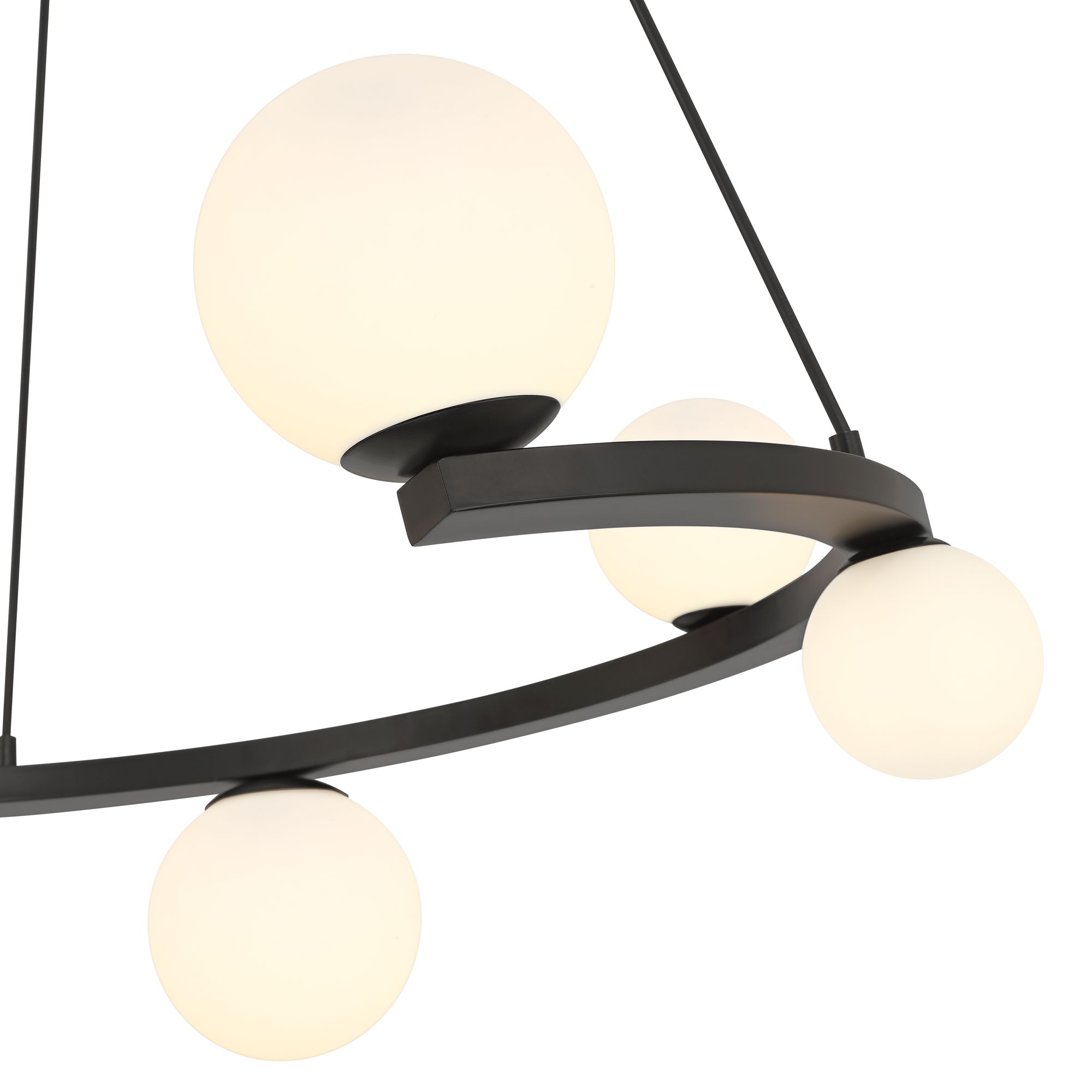 Image 3 Possini Euro Kaliyah 35 1/2"W Matte Black and Glass 8-Light Chandelier more views